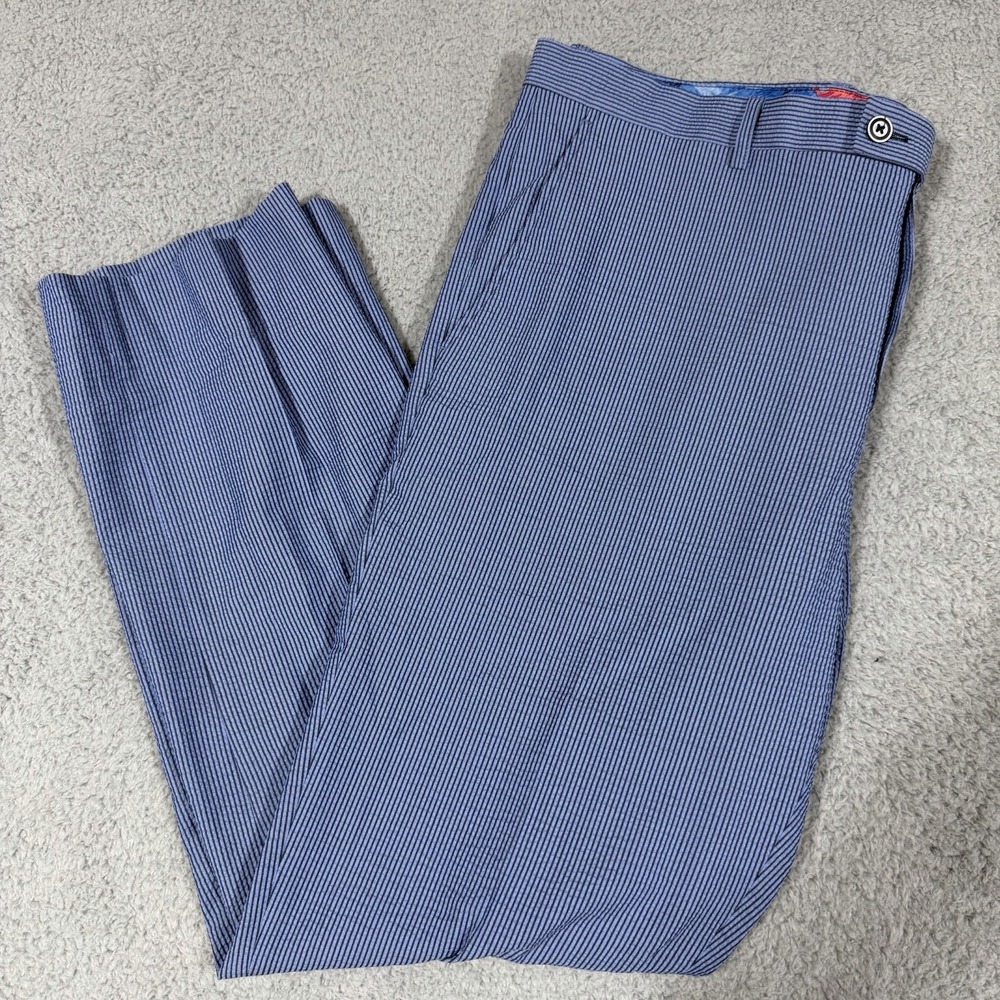 Paisley & Gray Seersucker Suit Pants Men's 38 X 29 Blue/White Striped Slim Fit